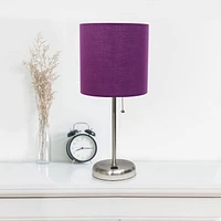 LimeLights Lampe bâton avec port de chargement USB et ensemble de 2 abat-jour en tissu