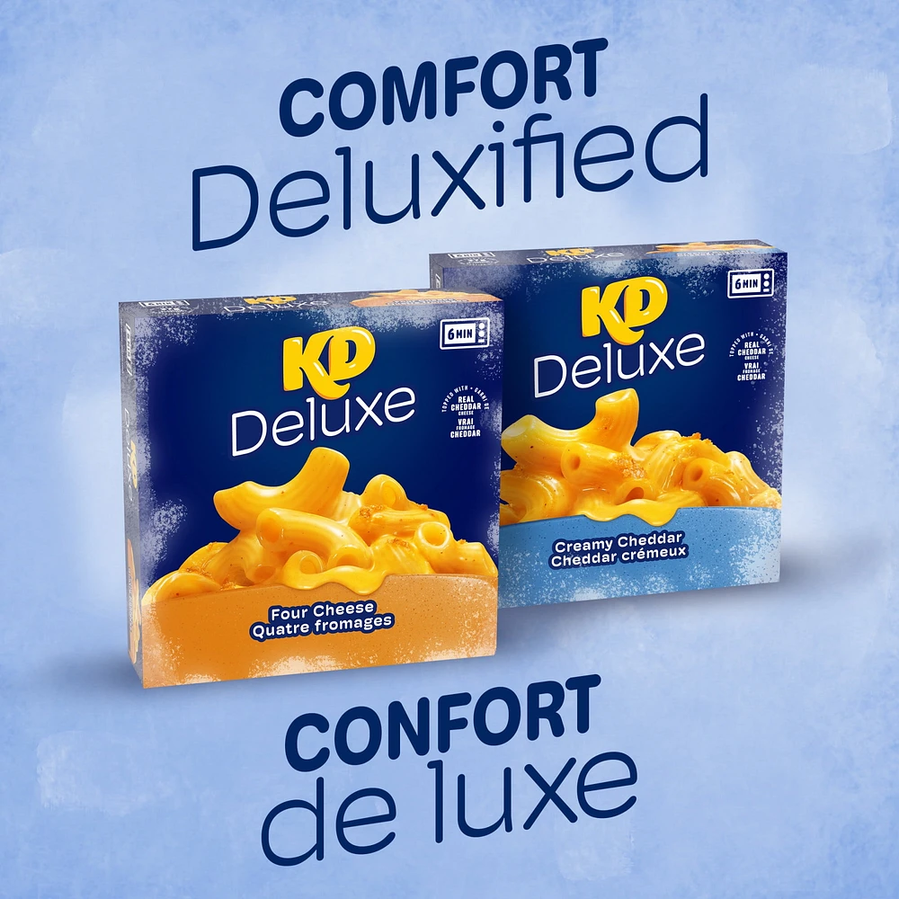 KD Deluxe Four Cheese Macaroni and Cheese Frozen Dinner, 340g Box, 340g