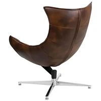 Fauteuil lounge rétro canadien brun brut
