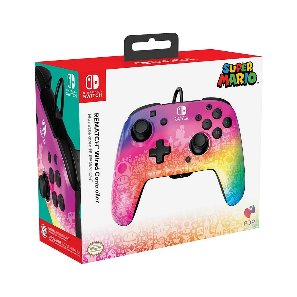 PDP Manette filaire REMATCH: Star Spectrum - Nintendo Switch, & Nintendo Switch - OLED Model PDP RMTCH W CNTRL Star Spec.