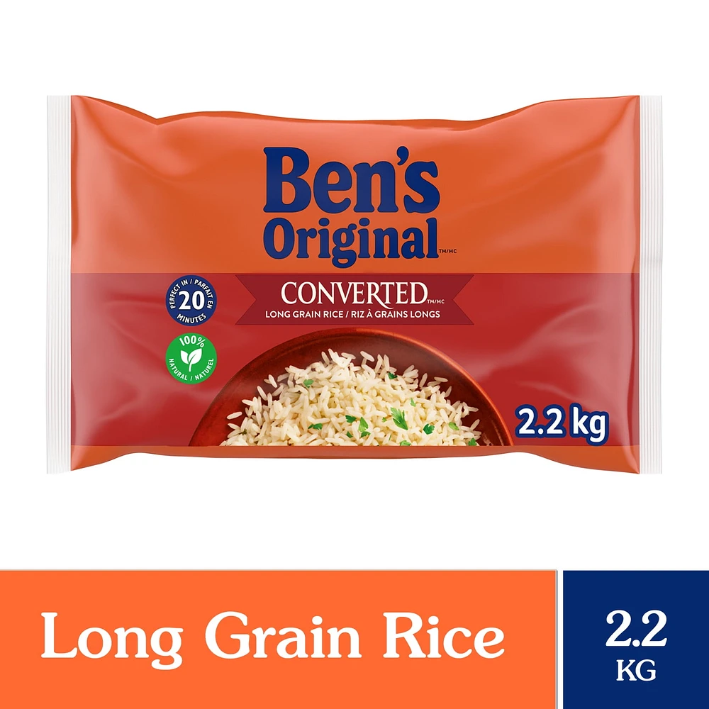 BEN'S ORIGINAL CONVERTED Long Grain Parboiled Rice, 2.2kg Bag, E-BENS ORIGINAL BEN'S CONVERTED 2.27