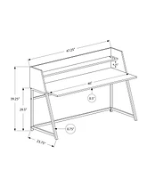 Monarch Specialties Computer Desk, Home Office, Laptop, Storage Shelves, 48"l, Work, Metal, Laminate, Black, Contemporary, Modern