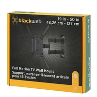 blackweb Full Motion TV Wall Mount for 19 in. to 50 in. TV's (Black), Tilts & Swivels