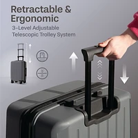 Ensemble de Bagages Rigides 5 Pièces : Valise Spinner 28", Bagage à main 20" et 3 Cubes de Rangement
