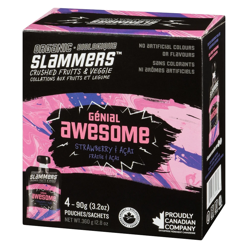 Organic Slammers Awesome Fruit and Veggie Crushed Superfood Snack