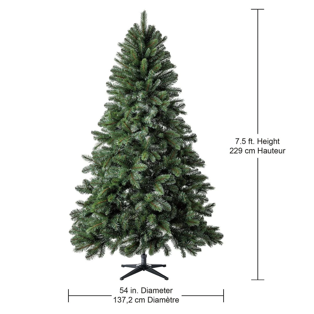Holiday Time Donner™ 7.5' Regular Full Fir Christmas Tree - Green