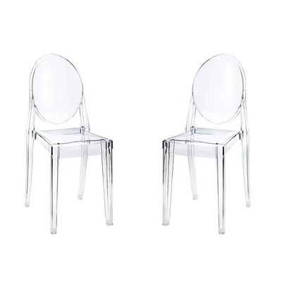 Chaise d'appoint moderne Ghost - Chaise de salle à manger en acrylique transparent avec un design durable, empilable pour les salles à manger ou les espaces d'accentuation