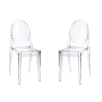 Chaise d'appoint moderne Ghost - Chaise de salle à manger en acrylique transparent avec un design durable, empilable pour les salles à manger ou les espaces d'accentuation
