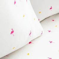 Safdie & Co. Literie Ultra Doux Ensemble de Draps Imprimés 4PC Lit Double Flamant
