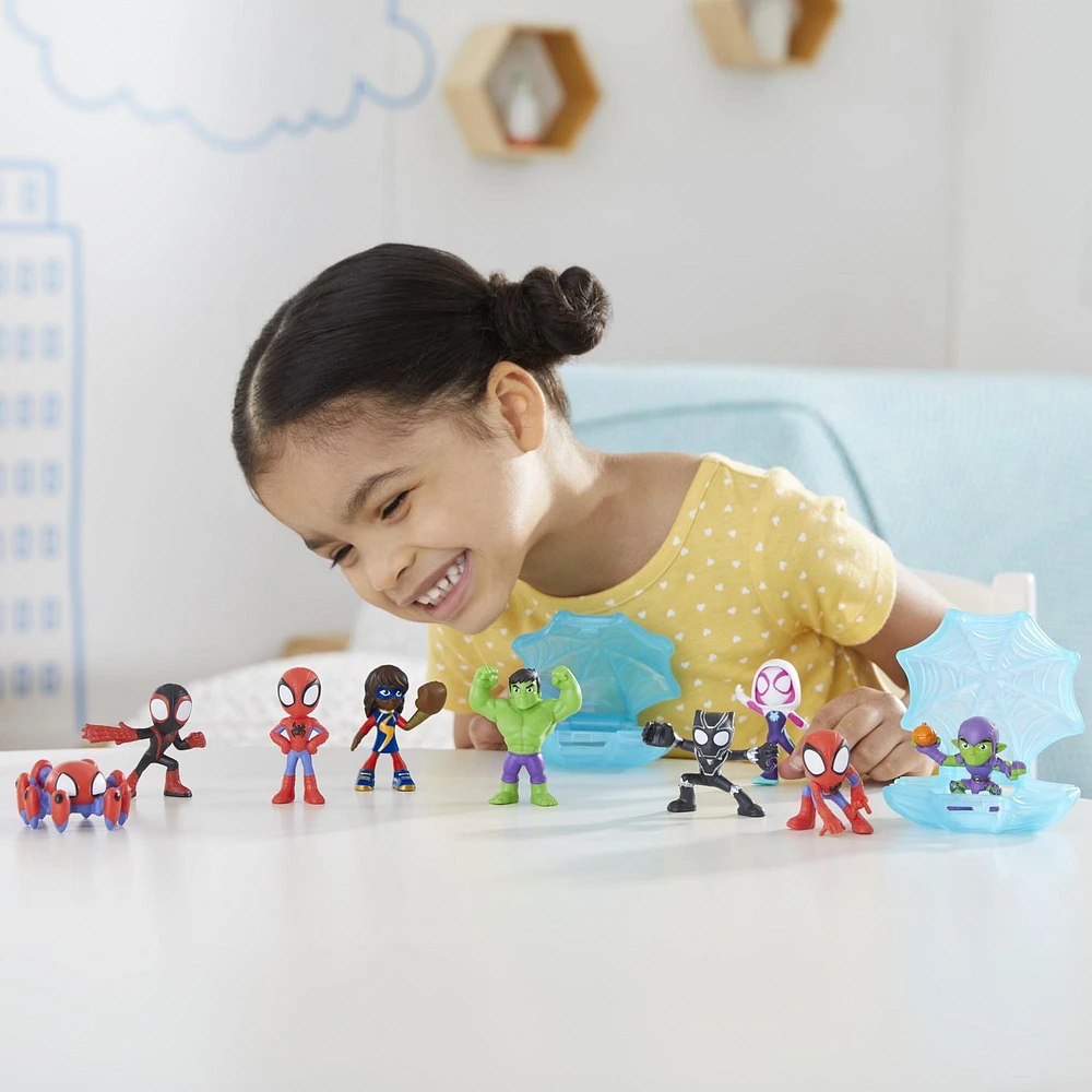 Marvel Spidey and His Amazing Friends - Miniamigos arácnidos - Figura coleccionable de 6 cm en estuche arácnido - A partir de 3 años