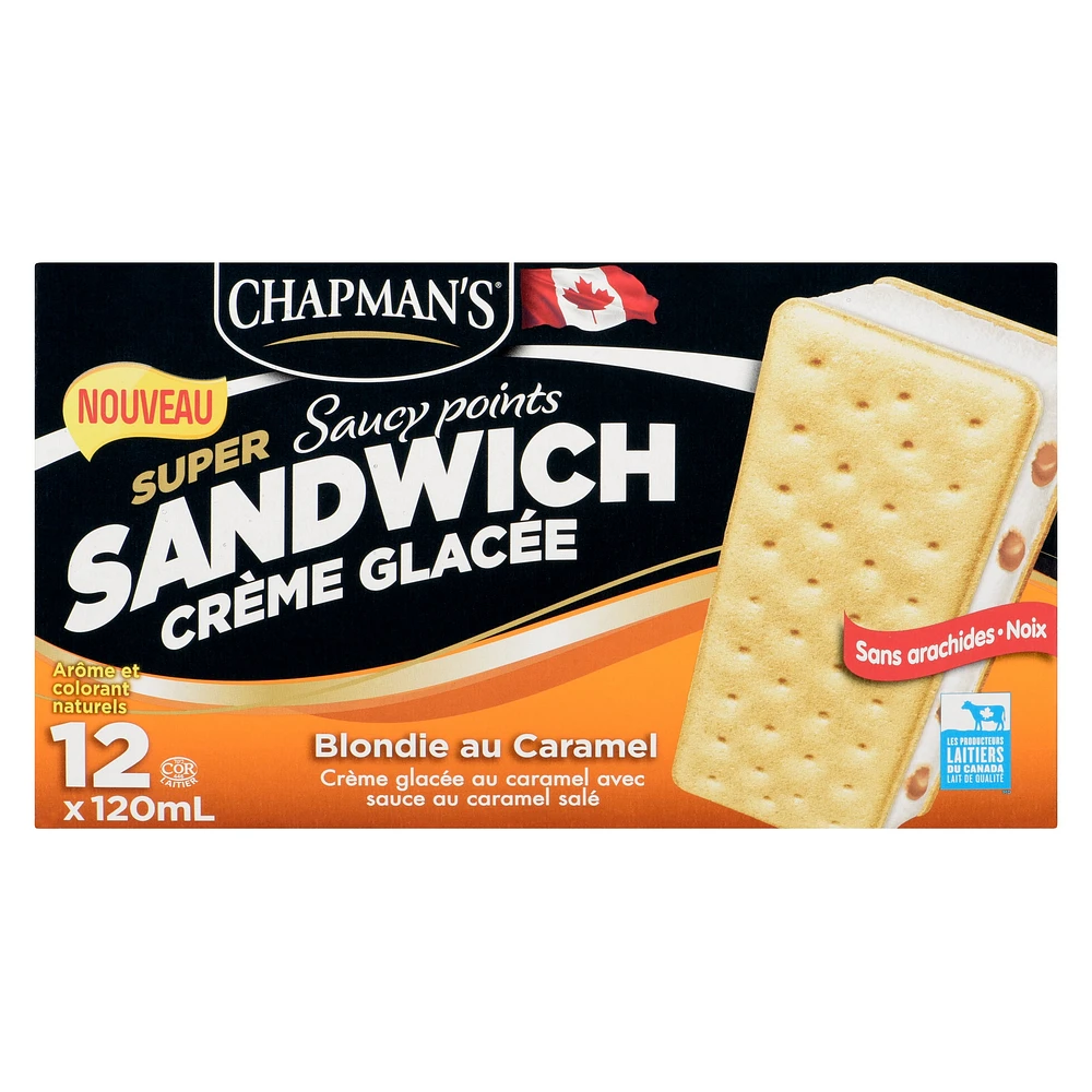 Chapman's Super Sandwich Caramel Blondie Ice Cream, 6 x 120 mL