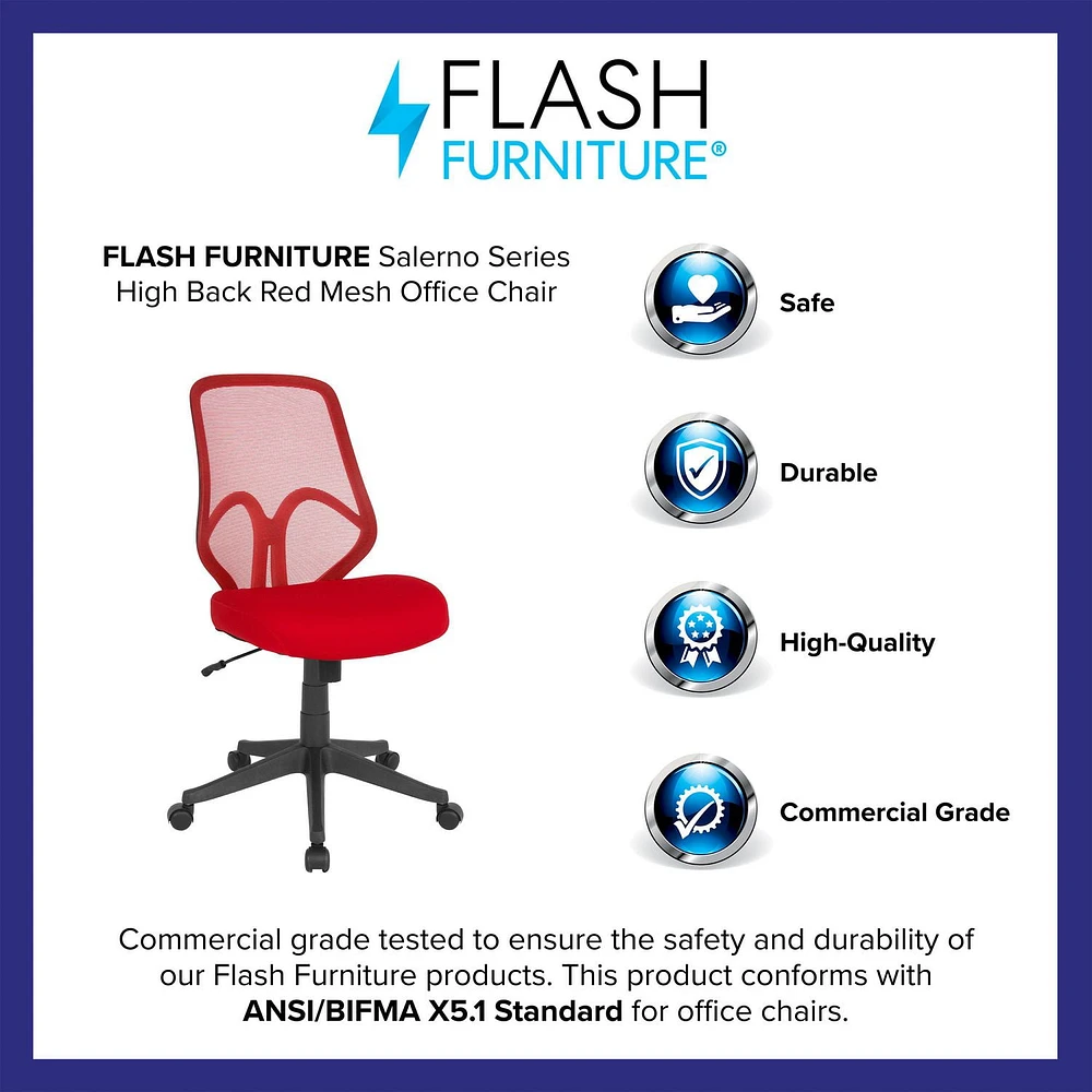 Salerno Series High Back Light Blue Mesh Office Chair