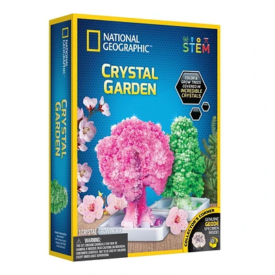 National Geographic Crystal Garden with Genuine Geode Specimen, STEM Series, Unisex Ages 8 and up, Grow Incredible Crystal Trees