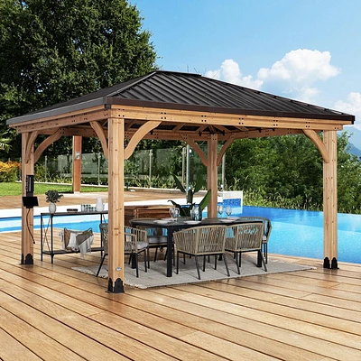 Backyard Discovery Gazebo en cèdre Barrington 14' x 12'