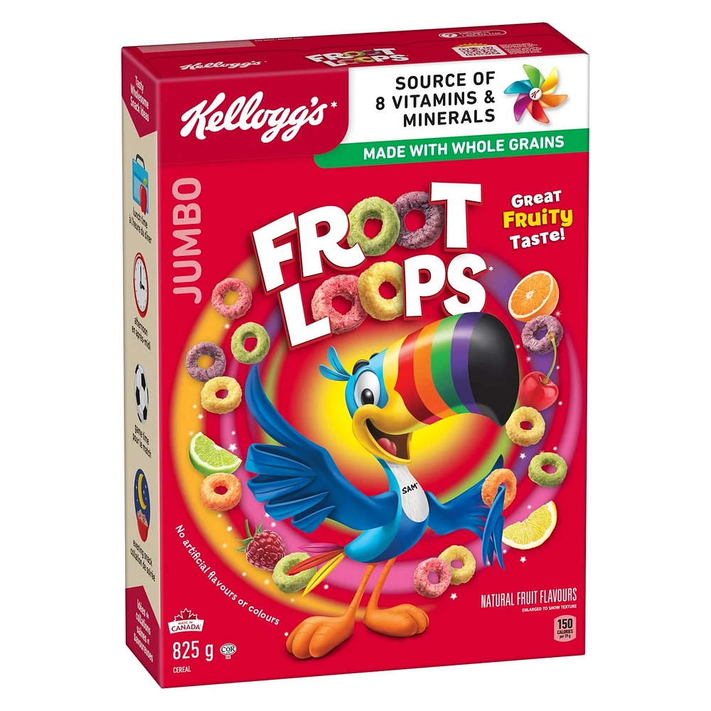 Céréales Kellogg's Froot Loops, format géant, 825 g 825 g