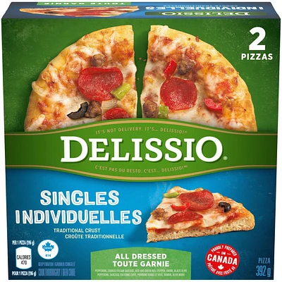 Delissio Singles All Dressed Pizzas 2 x 196 g