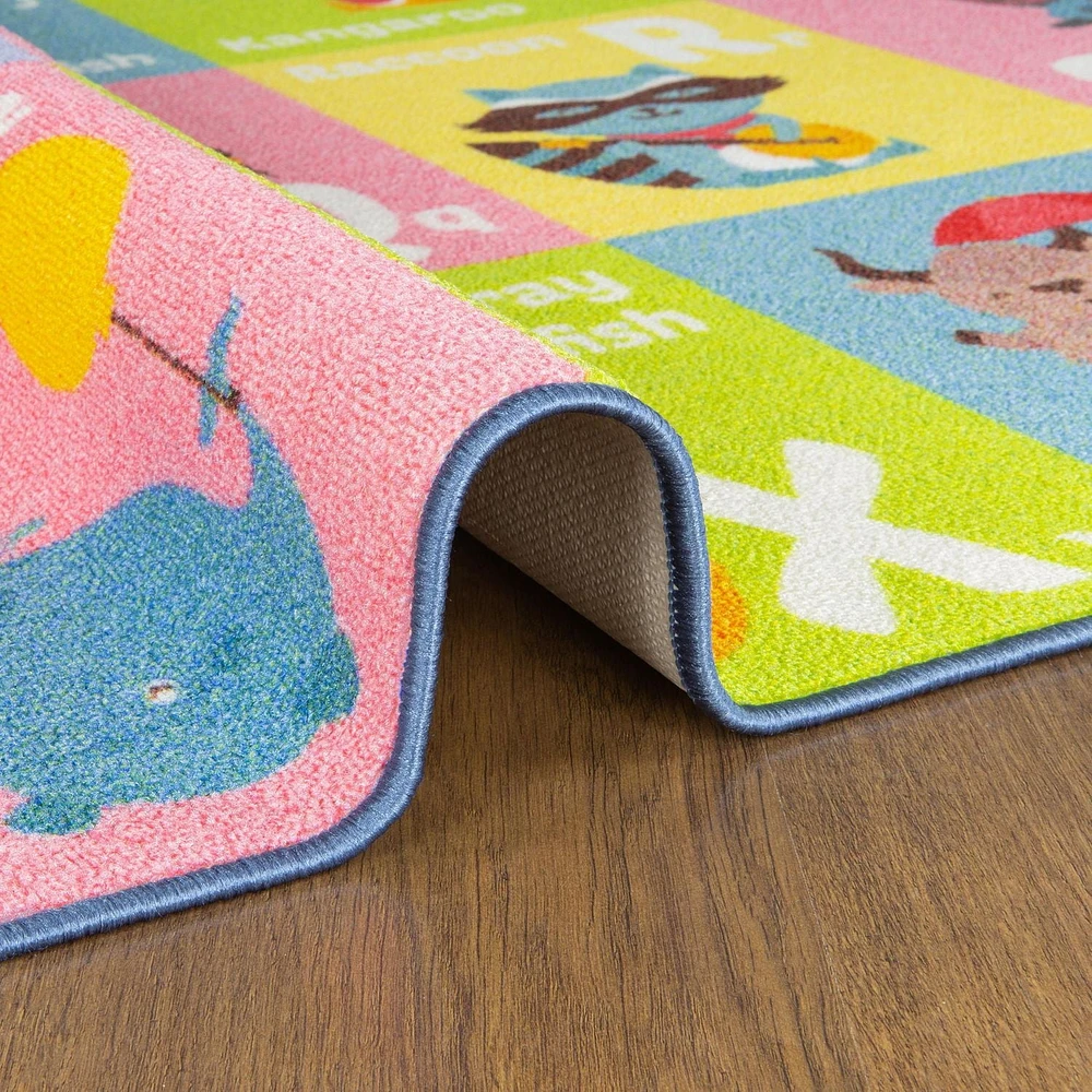 KC Cubs Collection de jeux ABC Alphabet Animal Apprentissage éducatif et aire de jeu Tapis pour enfants et enfants Chambres et salle de jeux