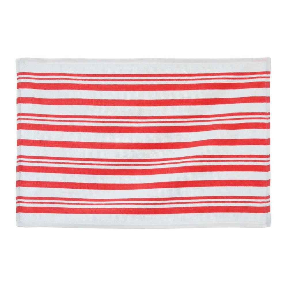 Fabstyles Broadway Stripe Cotton Kitchen Towels, Soft Quick-Drying, and Absorbent Striped Design Multi-Purpose Wash Cloths Dish Scrubber, 28" X 18"