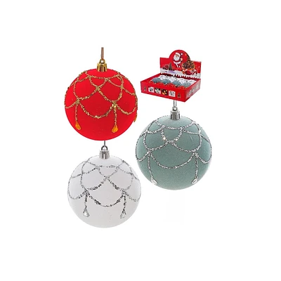 Christmas 8Cm Ornements Gouttes De Paillettes - Ensemble De 12