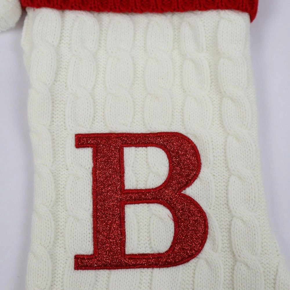 Holiday Time 19IN KNIT MNGRAM STKG B