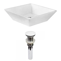 American Imaginations AI- 15,75 pouces W au-dessus du navire blanc de compteur pour le bâti de mur de bâti de mur
