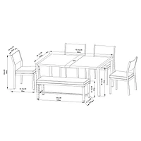 Ensemble table et chaises 6 pièces pour patio Tarren Better Homes & Gardens - Havane