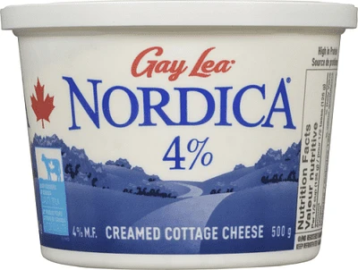 Nordica 4% M F Creamed  Cottage Cheese, 500 g