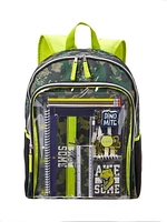 Schoolyard Vibes backpack with Stationary Set, Dino Stationary Backpack Set