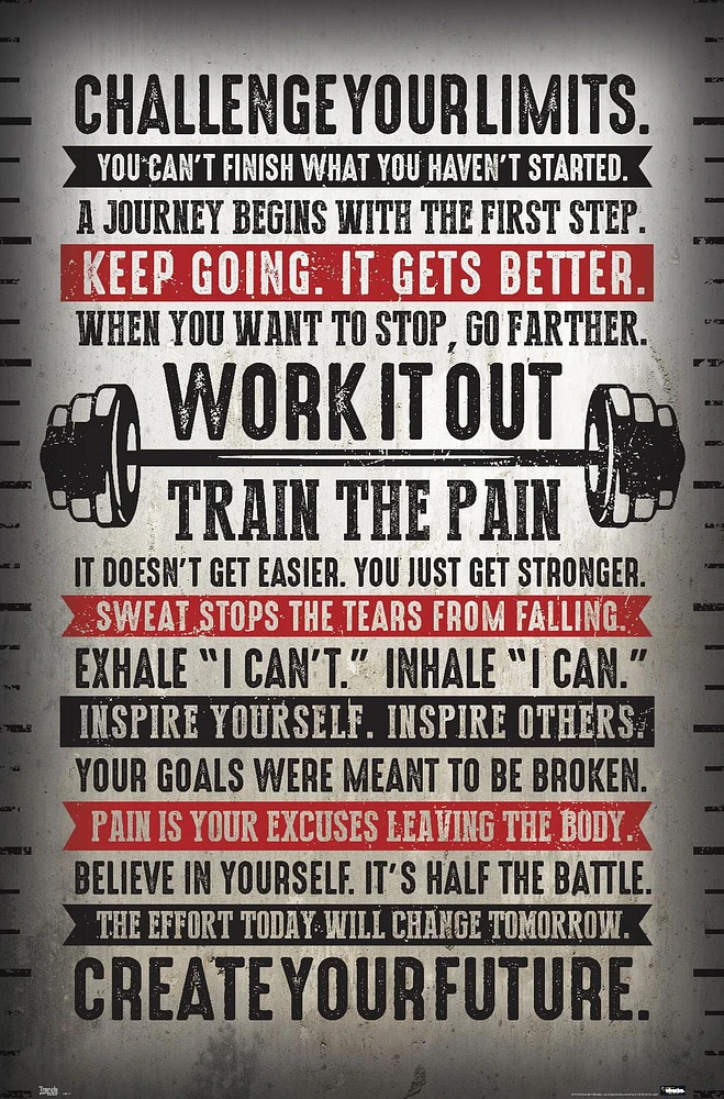 Challenge Your Limits Wall Poster, 14.725" x 22.375"