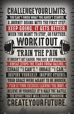Challenge Your Limits Wall Poster, 14.725" x 22.375"