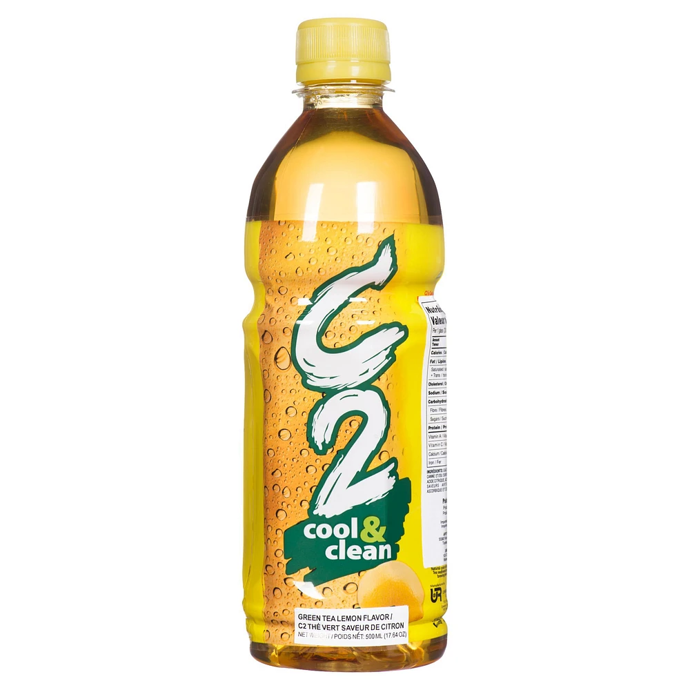 C2G C2 Cool & Clean Lemon Flavoured Green Tea, 500 mL