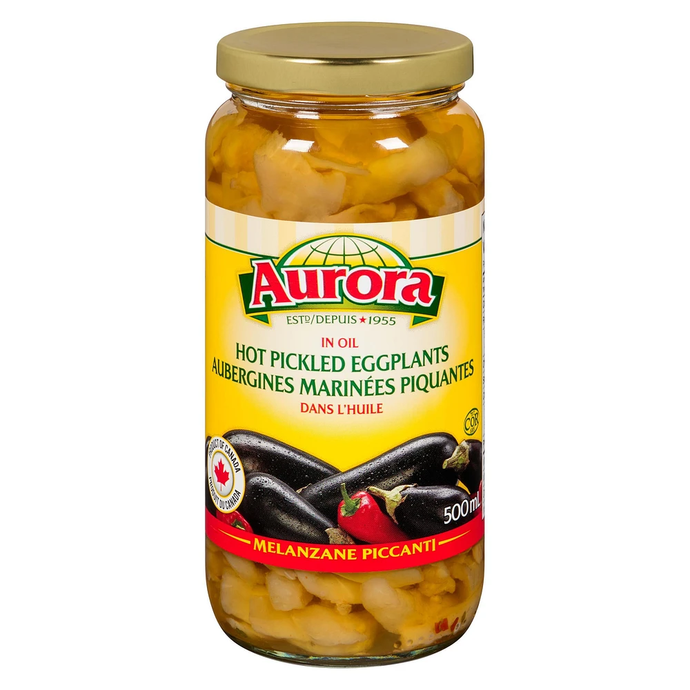 Aurora Hot Pickled Eggplants in Oil, 500 ML