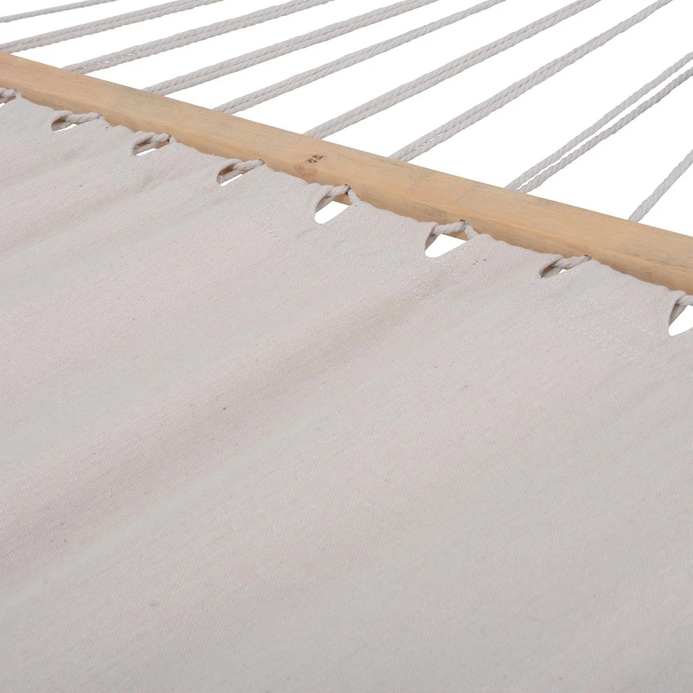 Deko Living Outdoor Cedar Wood Hammock with White Textilene Fabric