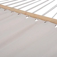 Deko Living Outdoor Cedar Wood Hammock with White Textilene Fabric