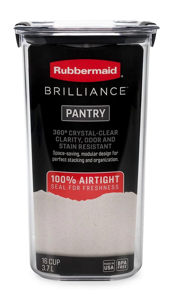 Rubbermaid Brilliance Pantry Airtight Food Storage Container 16 Tasse