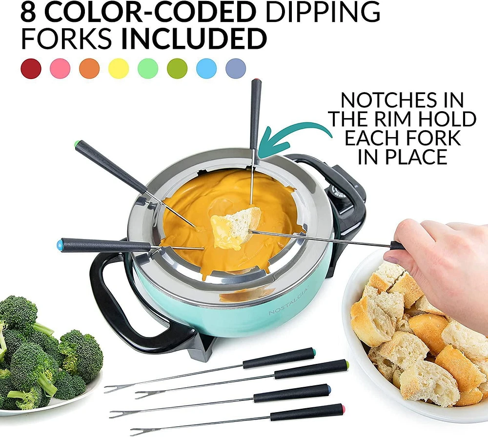 Nostalgia 12-Cup Electric Fondue Pot, Aqua