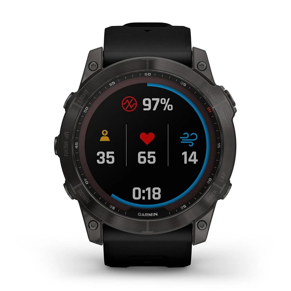 Garmin fenix 7X Sapphire Solar Charging GPS Smartwatch Steel and Fitness Tracker with Incident Detection