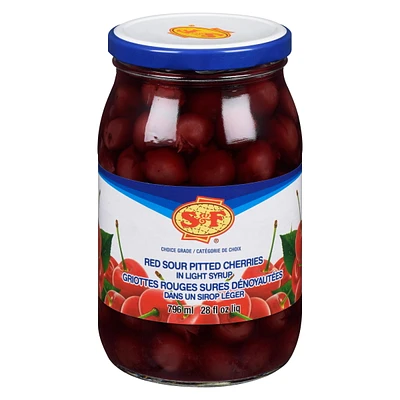 S&F Red Sour Pitted Cherries, 796 mL