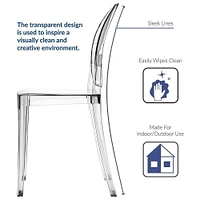 Heavenly Collection <br>Plastique Clair Chaise Sans Bras