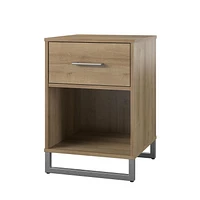 Nightstand with 1 Drawer, Distressed Gray Oak