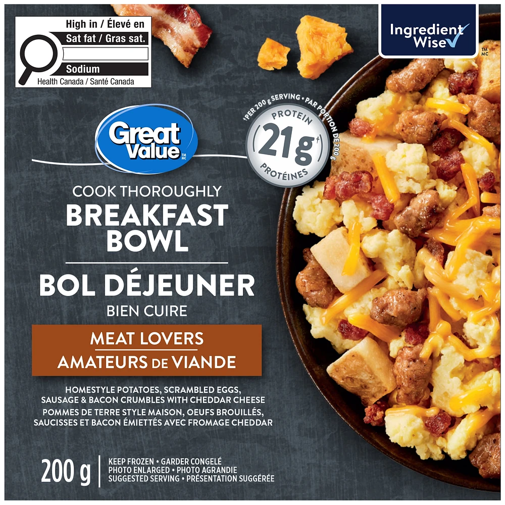 Great Value Meat Lovers Breakfast Bowl, 200 g