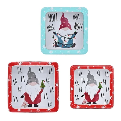 HOLIDAY TIME WINDOW SQUARE TIN