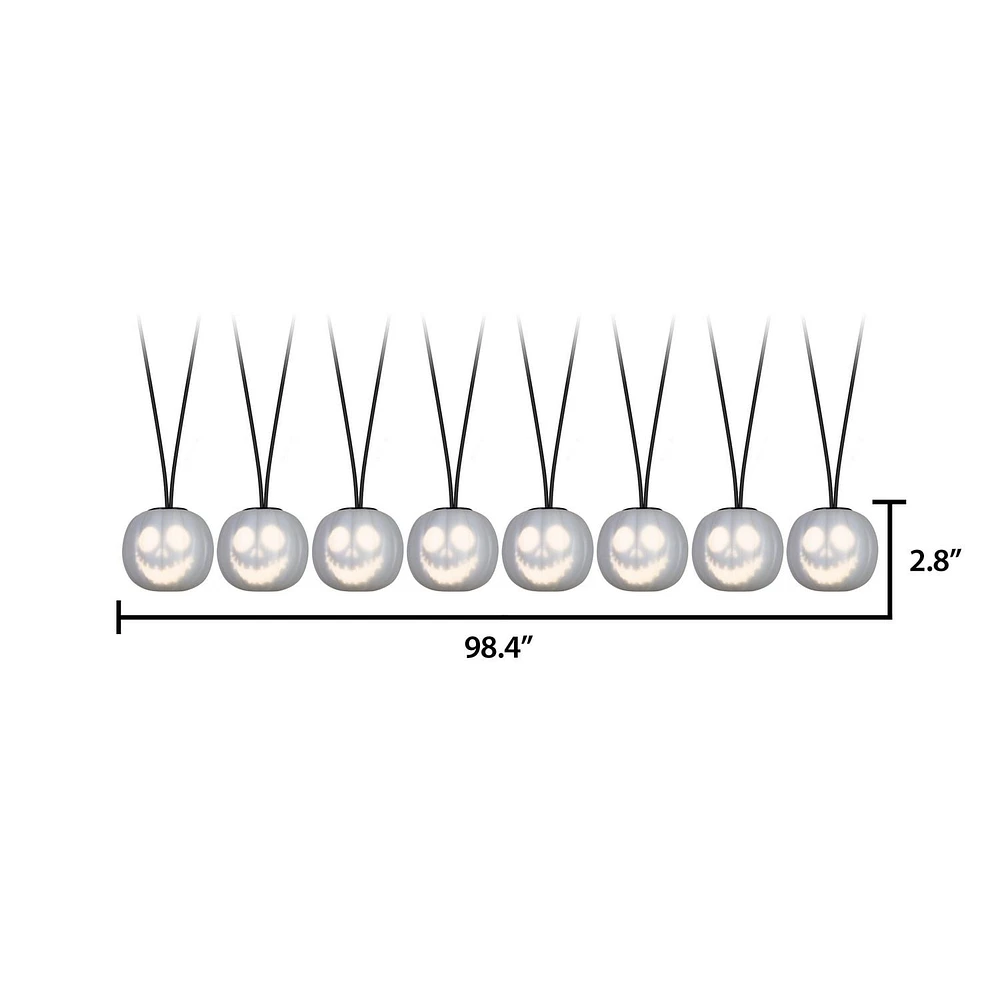 Guirlande lumineuse EmoteGlow à piles S/8, thème musical Jack Skellington HALL Disney (blanc classique)