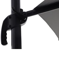 hometrends 11 ft. Round Offset Umbrella with LED Lights & Base, Weather-resistant fabric