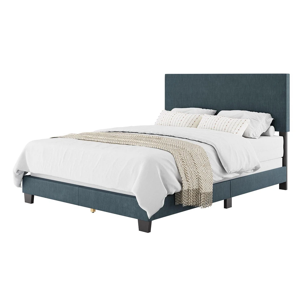 Cadre de lit queen-size rembourré moderne CorLiving Celeste pour adulte avec tête de lit, sommier requis