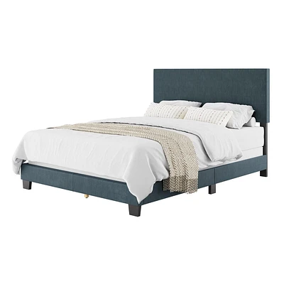 Cadre de lit queen-size rembourré moderne CorLiving Celeste pour adulte avec tête de lit, sommier requis