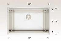 American Imaginations 36-in. W CSA Approved Stainless Steel Kitchen Sink With 1 Bowl And 16 Gauge AI-29287
