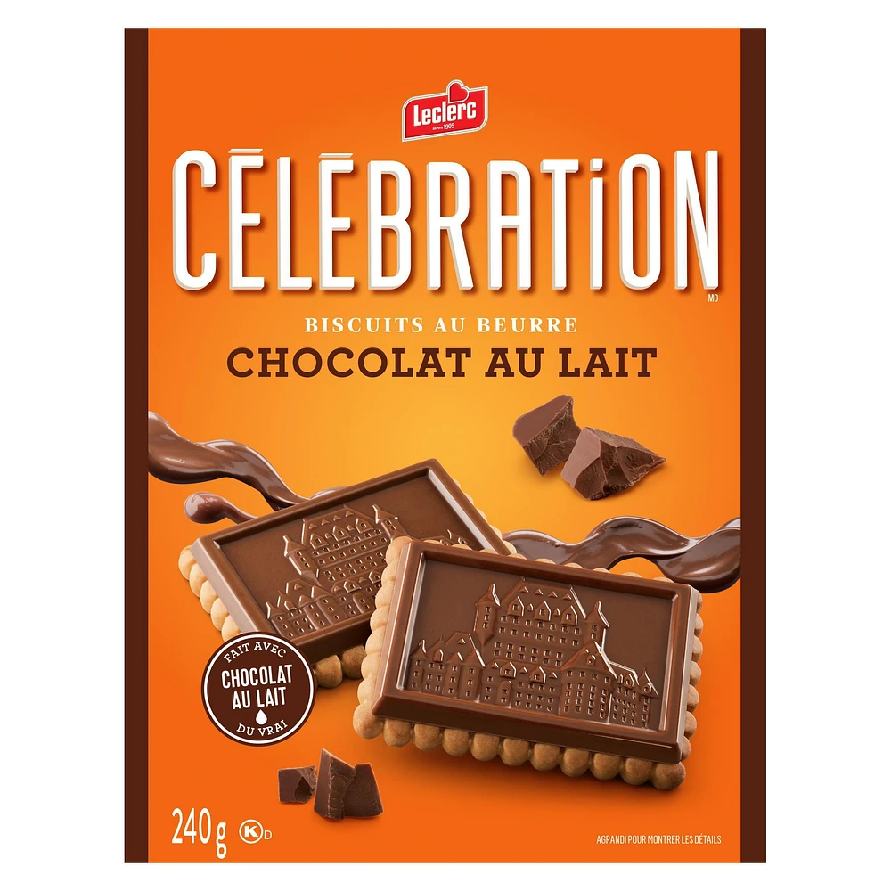 Celebration Milk Chocolate Top Butter Cookies, 240g / Boxed Cookies