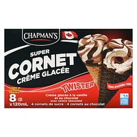 Chapman's Super Cone Twister centre chocolaté CHAP CHOC TWISTER