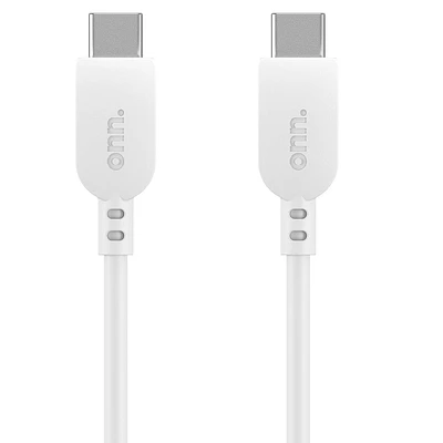 onn. 6 ft./1.8 m USB-C to USB-C Charge & Sync Cable, Transfer while Charging